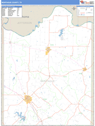 Montague County, TX Zip Code Wall Map