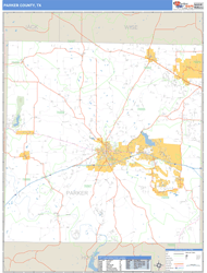 Parker County, TX Zip Code Wall Map