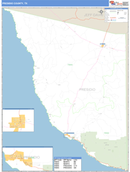 Presidio County, TX Zip Code Wall Map