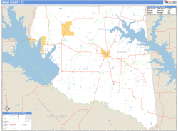 Rains County, TX Wall Map