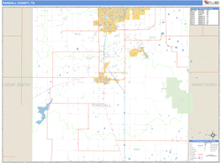 Randall County, TX Zip Code Wall Map