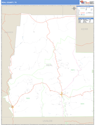 Real County, TX Zip Code Wall Map