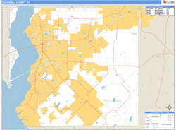 Rockwall County, TX Zip Code Wall Map