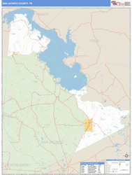 San Jacinto County, TX Wall Map