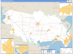 San Patricio County, TX Zip Code Wall Map