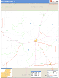 Shackelford County, TX Zip Code Wall Map