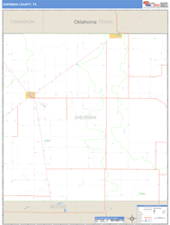 Sherman County, TX Zip Code Wall Map
