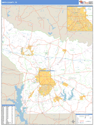 Smith County, TX Zip Code Wall Map