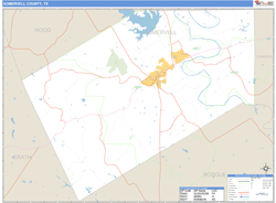Somervell County, TX Wall Map
