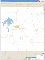 Stephens County, TX Zip Code Wall Map