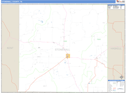 Stonewall County, TX Zip Code Wall Map