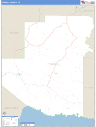 Terrell County, TX Zip Code Wall Map
