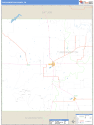 Throckmorton County, TX Zip Code Wall Map