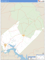 Trinity County, TX Zip Code Wall Map