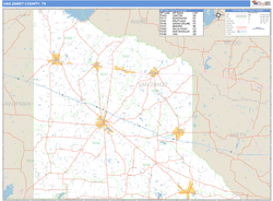 Van Zandt County, TX Zip Code Wall Map