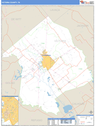 Victoria County, TX Zip Code Wall Map