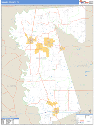 Waller County, TX Zip Code Wall Map