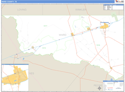 Ward County, TX Zip Code Wall Map