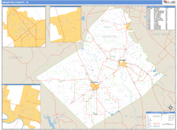 Wharton County, TX Zip Code Wall Map