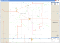 Wheeler County, TX Zip Code Wall Map