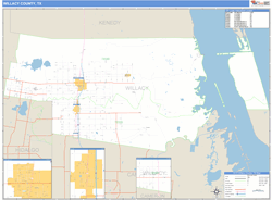 Willacy County, TX Zip Code Wall Map