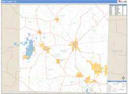 Wise County, TX Zip Code Wall Map
