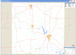 Young County, TX Wall Map
