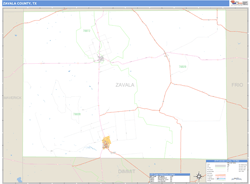 Zavala County, TX Zip Code Wall Map
