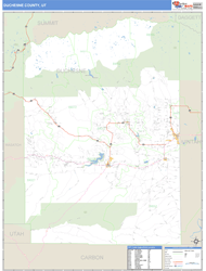 Duchesne County, UT Zip Code Wall Map