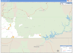 Kane County, UT Zip Code Wall Map