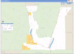 Piute County, UT Zip Code Wall Map