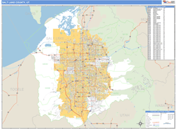 Salt Lake County, UT Wall Map