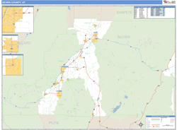 Sevier County, UT Zip Code Wall Map