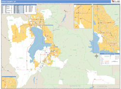 Utah County, UT Zip Code Wall Map