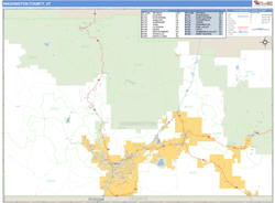 Washington County, UT Zip Code Wall Map