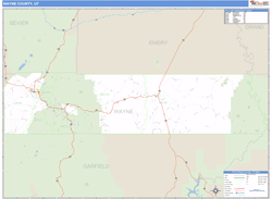 Wayne County, UT Zip Code Wall Map