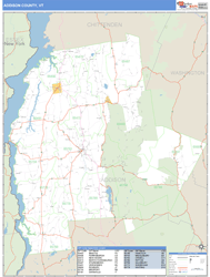 Addison County, VT Zip Code Wall Map