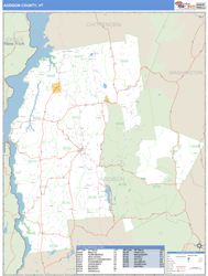 Addison County, VT Wall Map