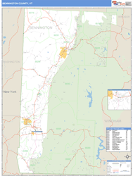 Bennington County, VT Wall Map