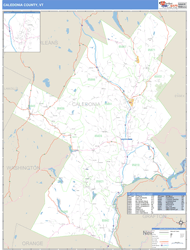 Caledonia County, VT Zip Code Wall Map