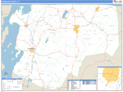 Franklin County, VT Zip Code Wall Map