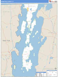 Grand Isle County, VT Zip Code Wall Map