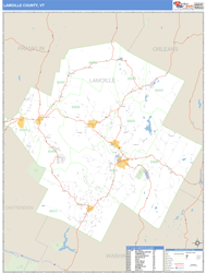 Lamoille County, VT Wall Map