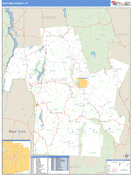 Rutland County, VT Zip Code Wall Map