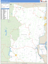 Windham County, VT Zip Code Wall Map