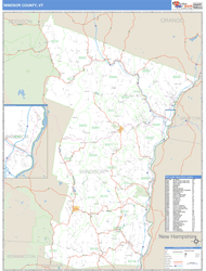 Windsor County, VT Wall Map