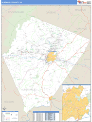 Albemarle County, VA Zip Code Wall Map