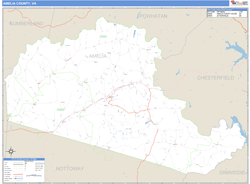 Amelia County, VA Zip Code Wall Map