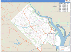 Arlington County, VA Zip Code Wall Map