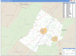 Augusta County, VA Zip Code Wall Map